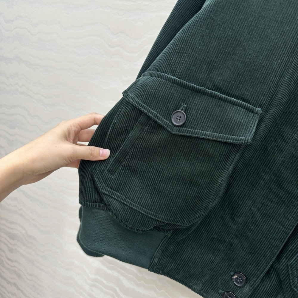M1um1u Padded Corduroy Blouson Billiard Green Ml1326 1795 F0L76 S Ooo